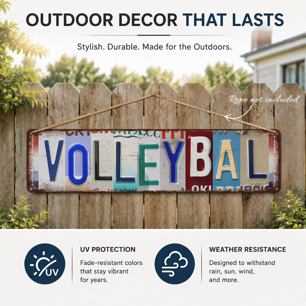 Drsoum Volleyball Metal Tin Sign 4x16 Inch Sports Room Decor