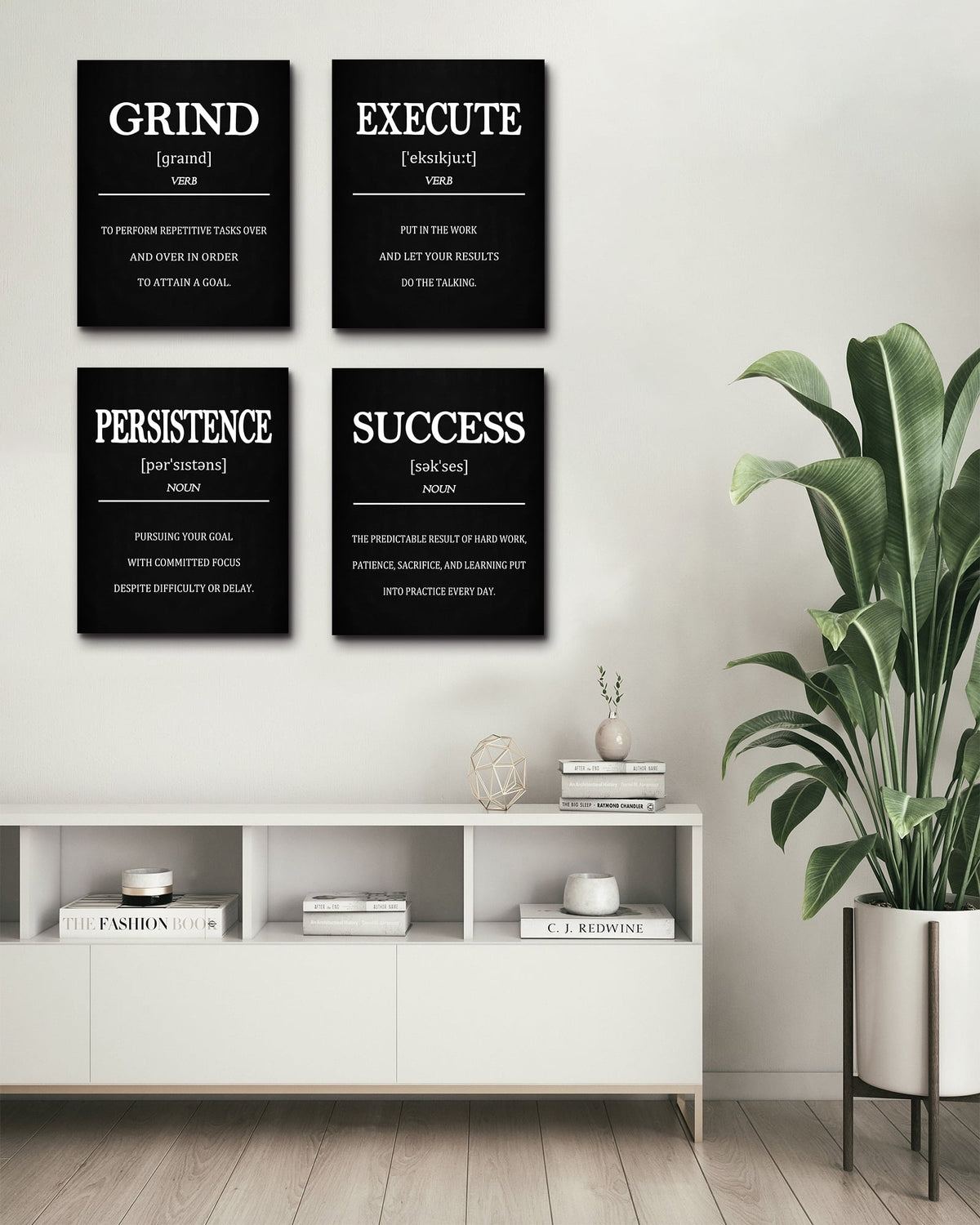 Drsoum Inspirational Office Wall Art Motivational Quotes Encouraging Sayings Framed Posters 8x10in4pcs