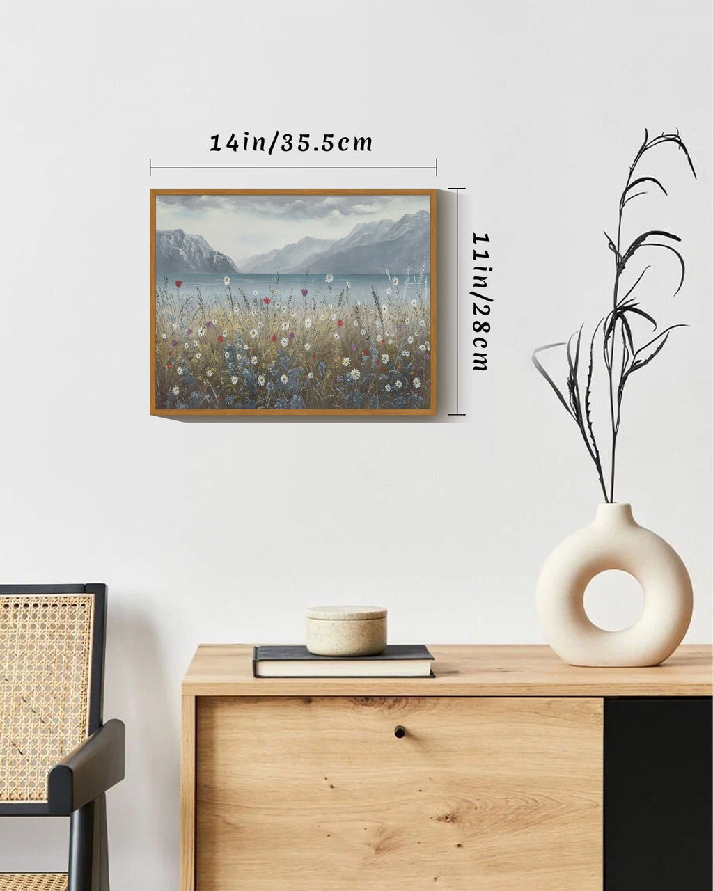 Drsoum Wild Floral Wall Art 11x14in Nature Framed Coastal wall decor Prints Farmhouse Kitchen Bathroom Office
