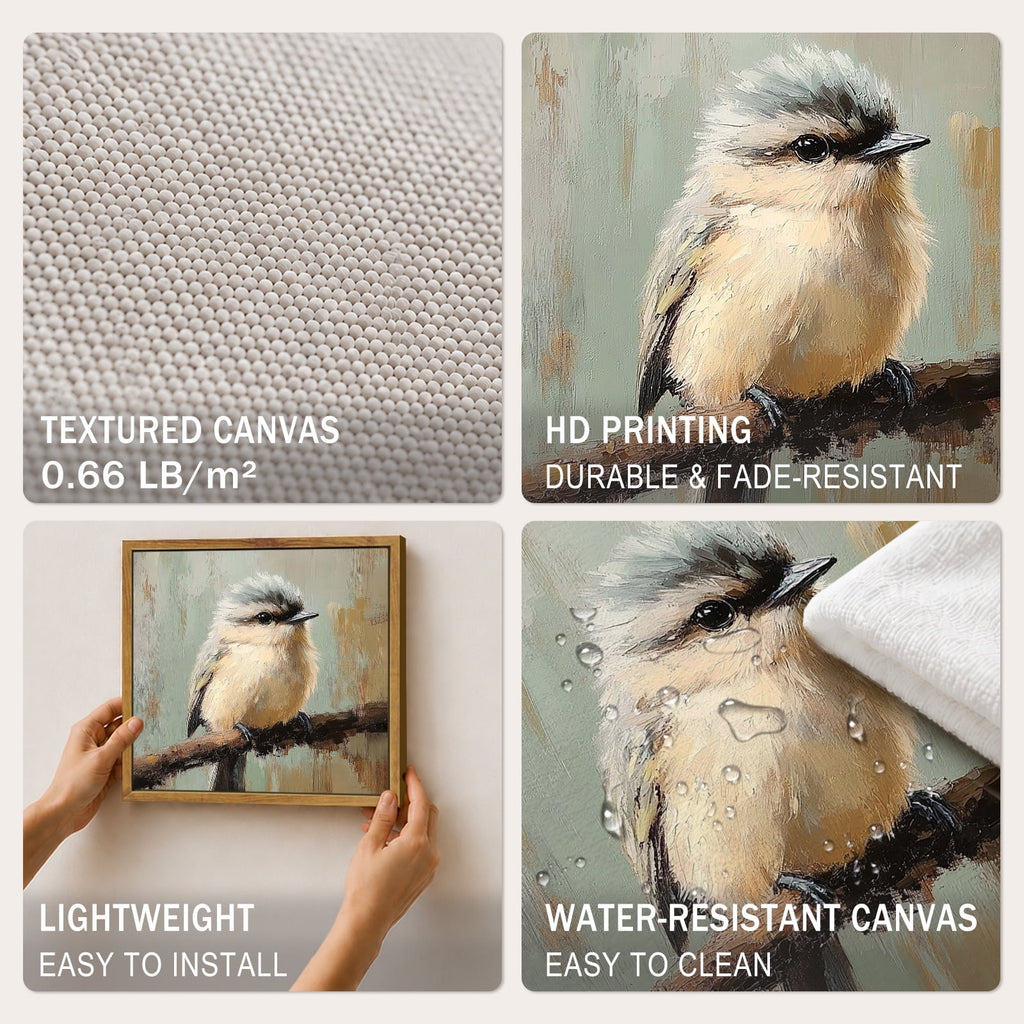 Drsoum Vintage Bird Framed Wall Art Botanical Canvas Print 8x10