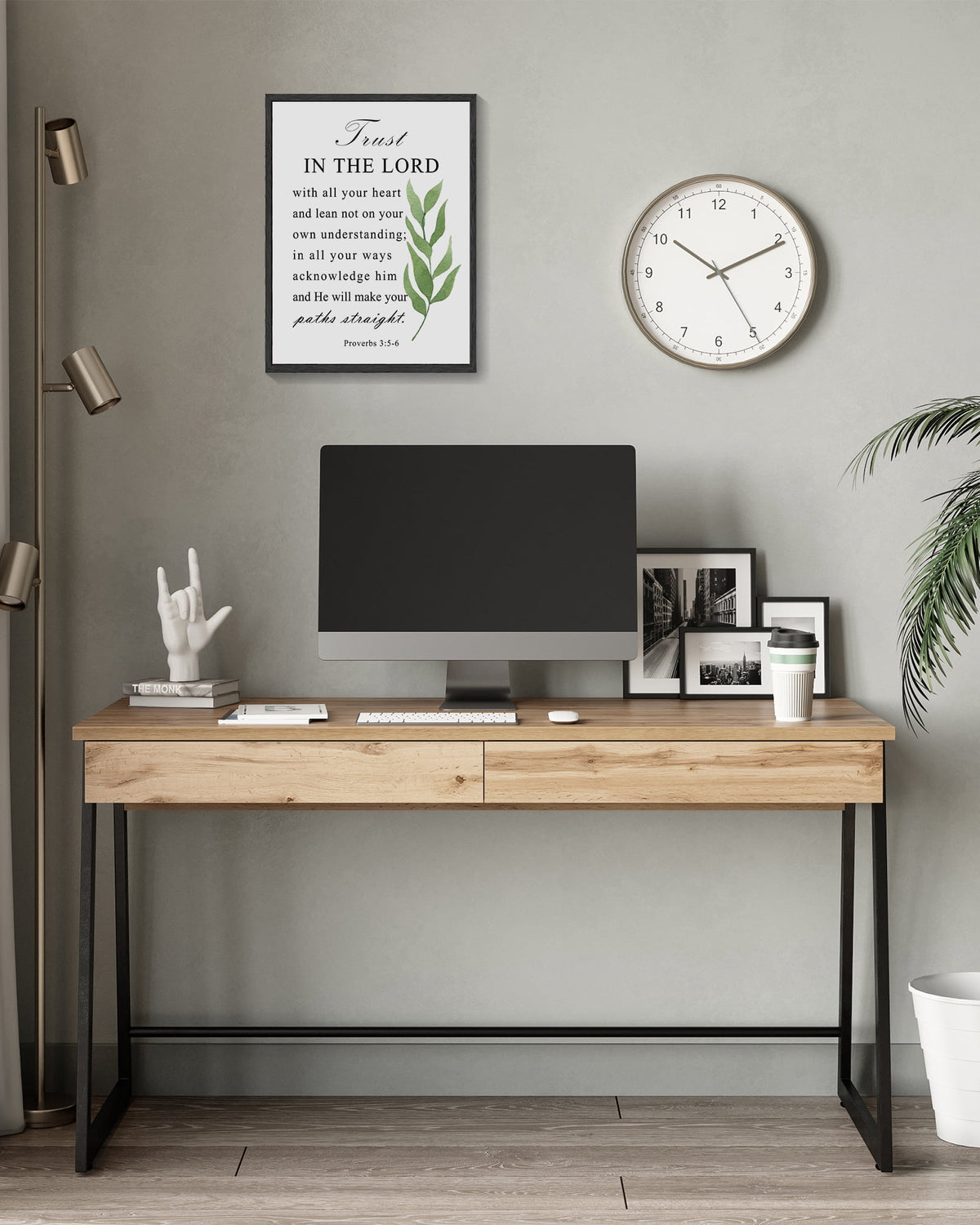 Inspirational 11x14in Black Framed Wall Art Motivational Proverbs Trust Quote Sayings Office Home Decor Canvas Prints Encouraging Positive Posters Painting
