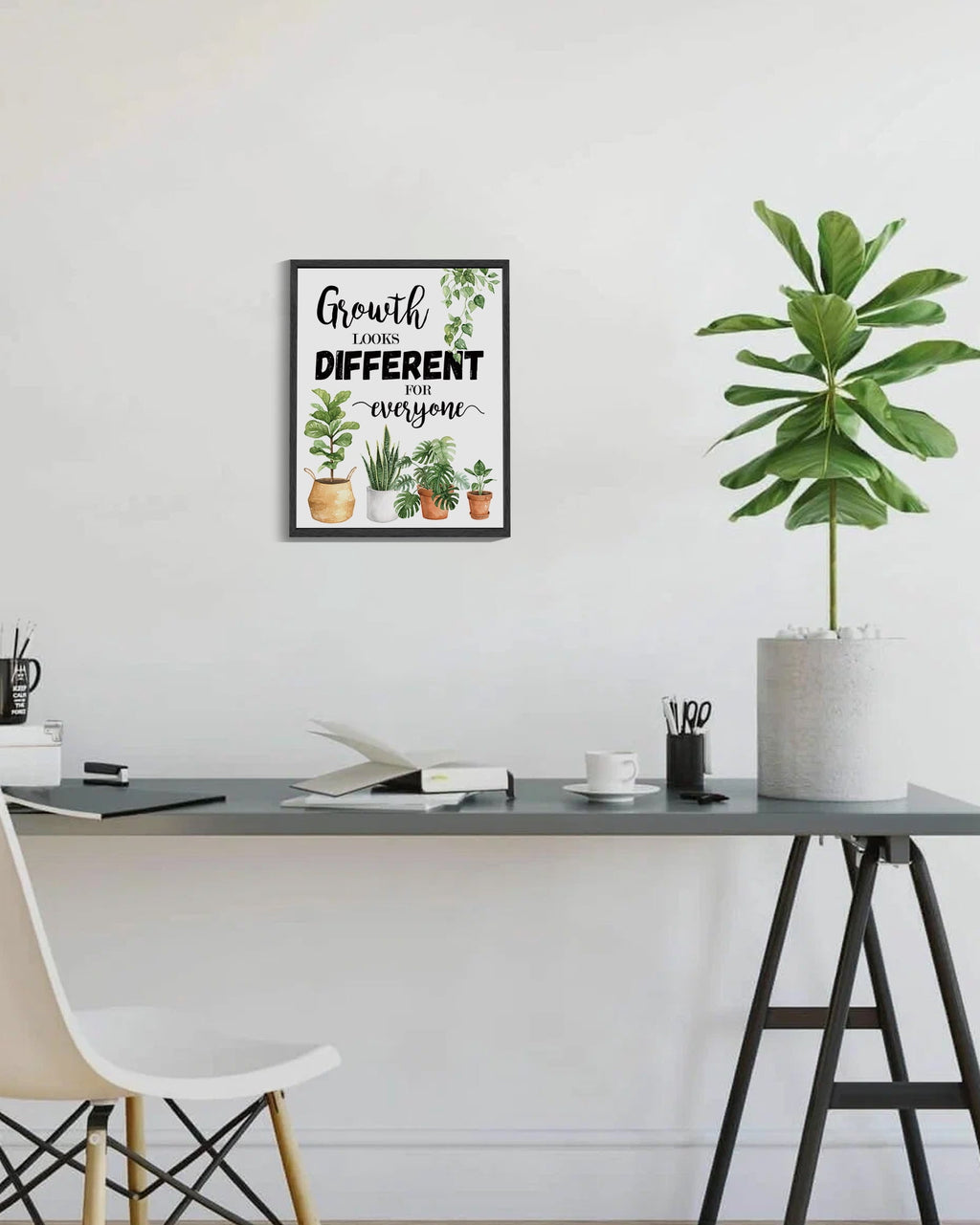 8x10in Black Framed Inspirational Wall Art Growth Looks Different for Everyone Motivational Quote Sayings Office Home Decor Prints Encouraging Positive Posters Study