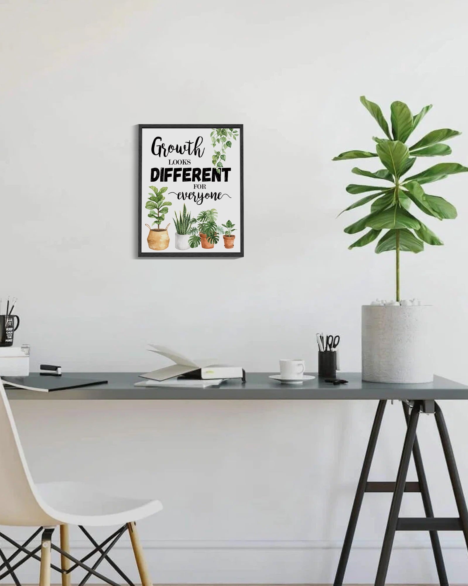 8x10in Black Framed Inspirational Wall Art Growth Looks Different for Everyone Motivational Quote Sayings Office Home Decor Prints Encouraging Positive Posters Study