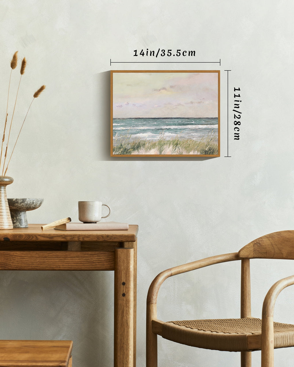 Drsoum Landscape Sea Coast Wall Art 11x14in Nature Framed Coastal Classic Wall Prints Modern Farmhouse Kitchen Bathroom Office Decor