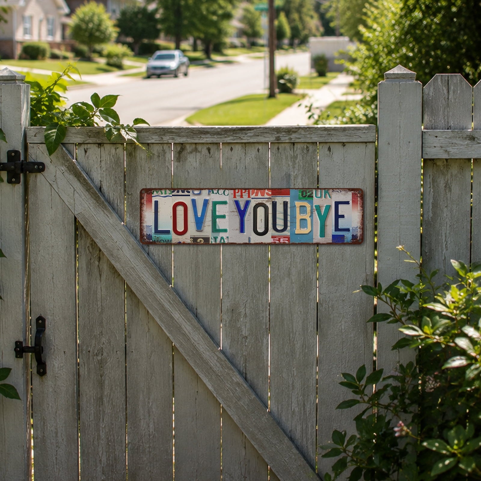 Drsoum LOVE YOU BYE Vintage Metal Sign Vintage Wall Decor 4x16 Inch