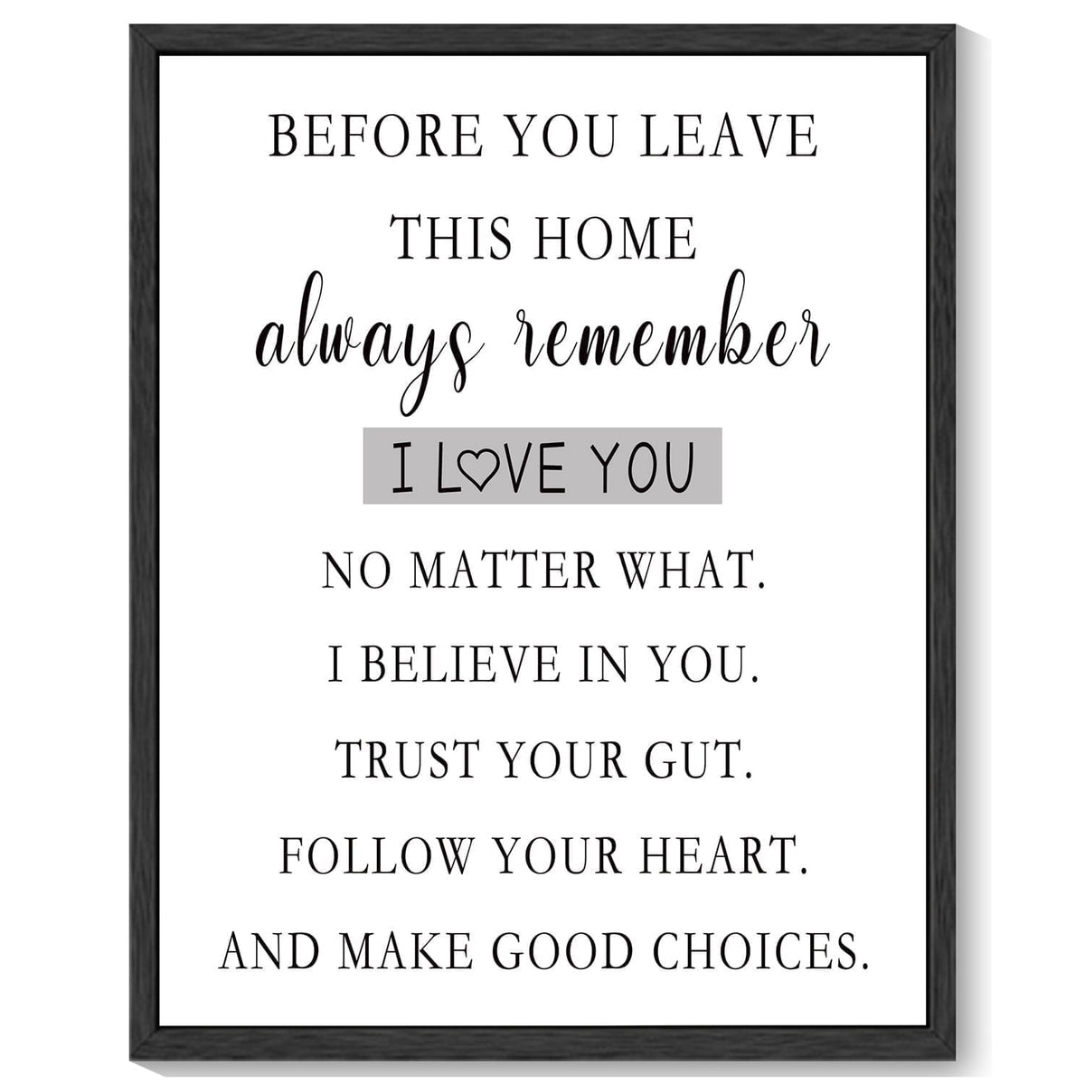 8x10in Black Framed Inspirational Canvas Wall Art Motivational Positive Quote Sayings Office Home Decor Prints Encouraging Posters Painting