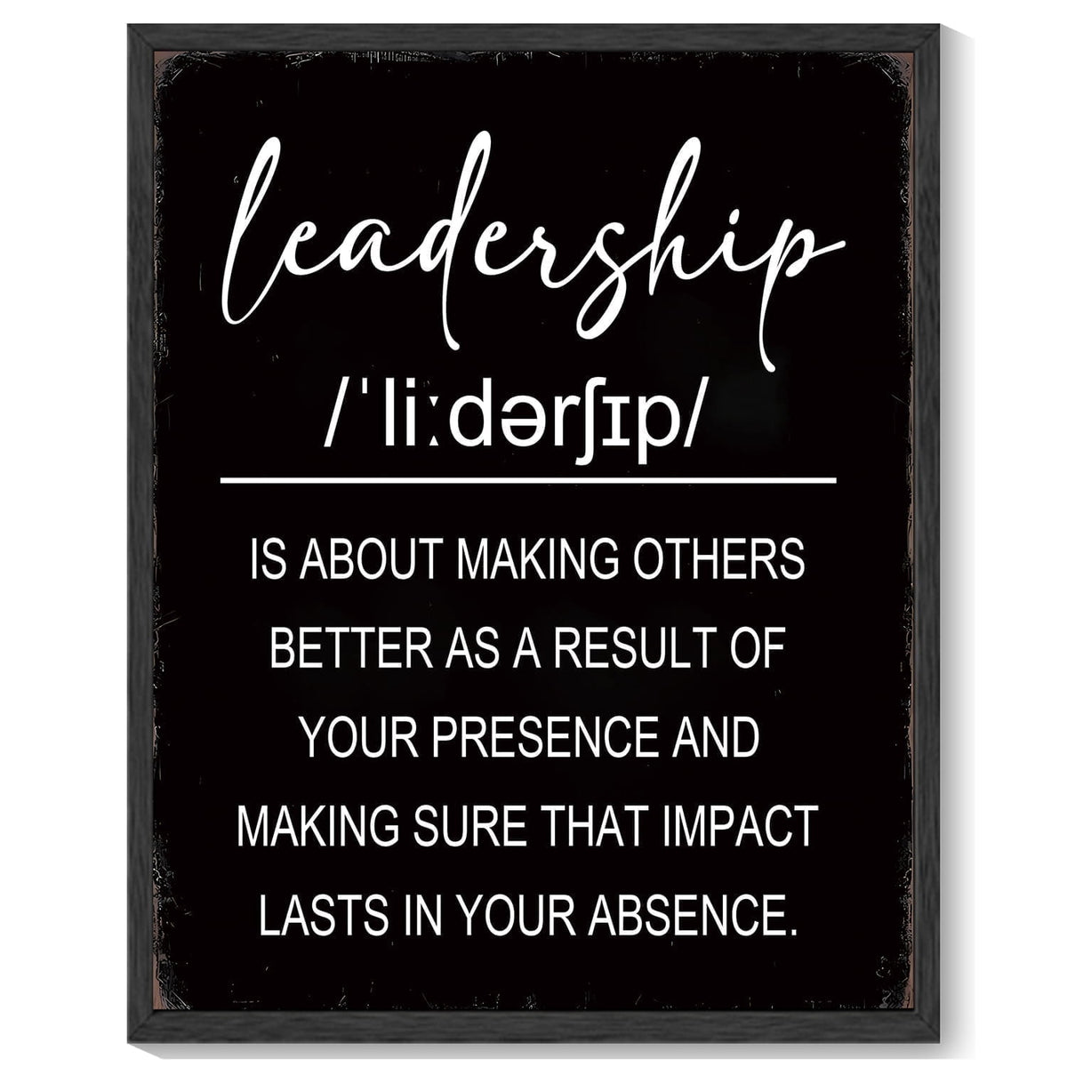 8x10in Black Framed Inspirational Leadership Wall Art Motivational Positive Quote Sayings Office Home Decor Prints Encouraging Posters Painting