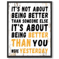 8x10in Black Framed Inspirational Wall Art Motivational BEING BETTER Quote Sayings Office Home Decor Canvas Prints Encouraging Positive Posters Painting
