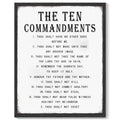8x10in Black Framed Inspirational Wall Art Motivational Bible Verse Ten Commandments Quote Sayings Office Home Decor Canvas Prints Encouraging Positive Posters Painting