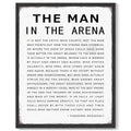8x10in Black Framed Inspirational Wall Decor the Man in the Arena Motivational Quote Sayings Office Home Decor Prints Art Encouraging Positive Posters