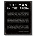 8x10in Black Framed Inspirational Wall Decor the Man in the Arena Motivational Quote Sayings Office Home Decor Prints Art Encouraging Positive Posters