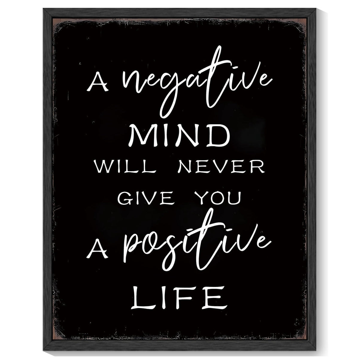 8x10in Black Framed Motivational Canvas Wall Art Inspirational Quote Sayings Office Home Decor Prints Encouraging Positive Posters Painting