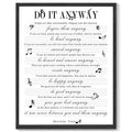 Motivational 8x10in Black Framed Wall Art Inspirational Do It Anyway Quote Sayings Office Home Decor Canvas Prints Encouraging Positive Posters Painting