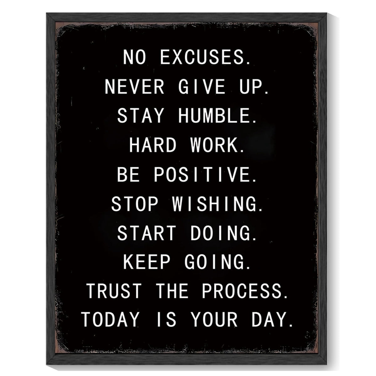 8x10in Black Framed Motivational Wall Decor Never Give Up Inspirational Quote Sayings Office Home Decor Prints Art Encouraging Be Positive Posters