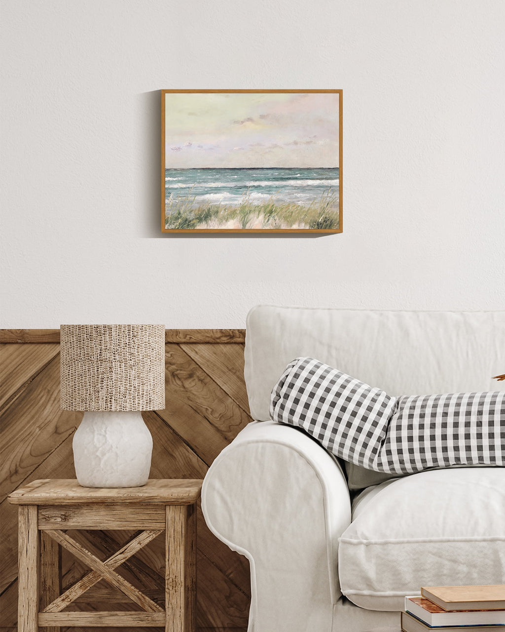 Drsoum Landscape Sea Coast Wall Art 11x14in Nature Framed Coastal Classic Wall Prints Modern Farmhouse Kitchen Bathroom Office Decor