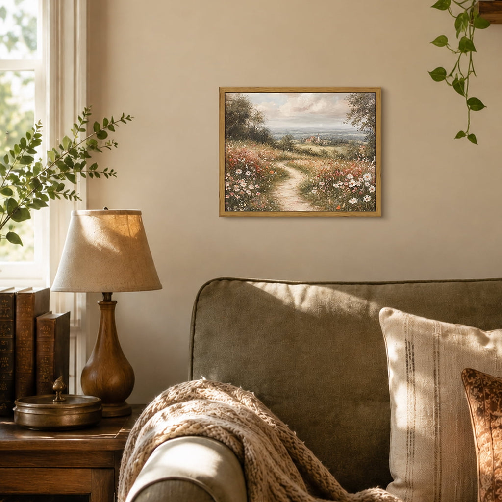 Drsoum Vintage Landscape Framed Canvas Wall Art 8x10 Inch