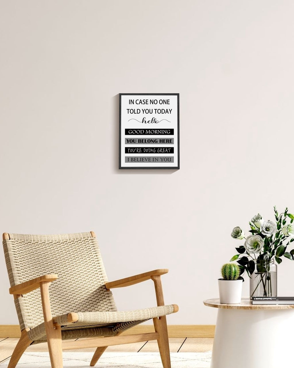 8x10in Black Framed Inspirational Wall Art In Case No One Told You Today, Hello, Good Morning, You Belong Here, You're Doing Great, I Believe In You, Signs