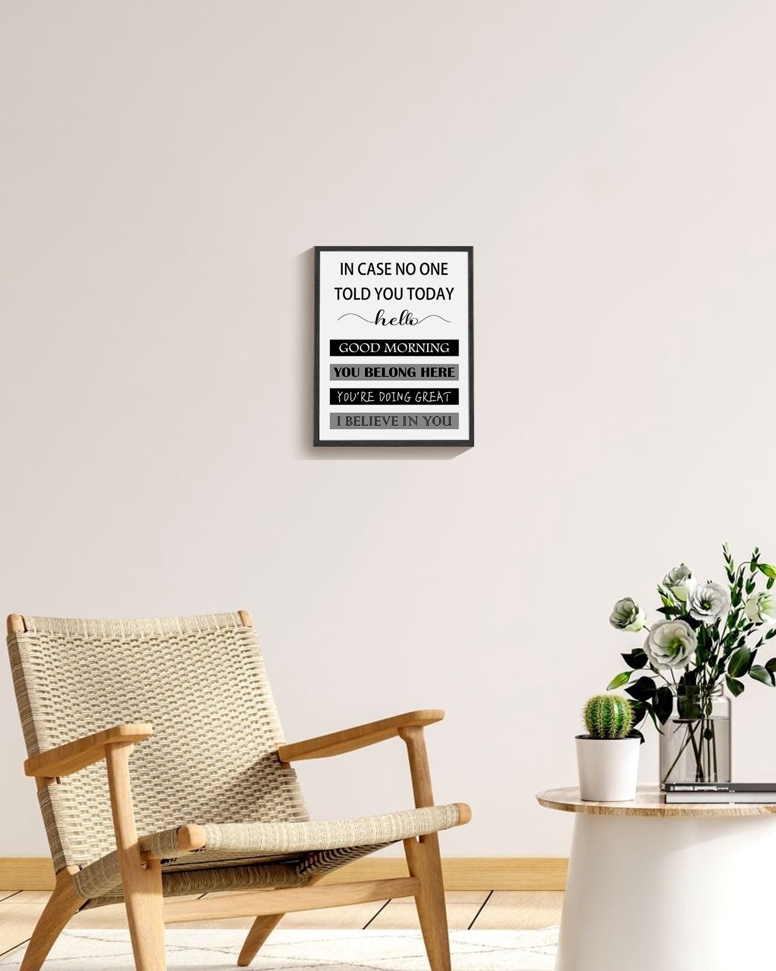 8x10in Black Framed Inspirational Wall Art In Case No One Told You Today, Hello, Good Morning, You Belong Here, You're Doing Great, I Believe In You, Signs