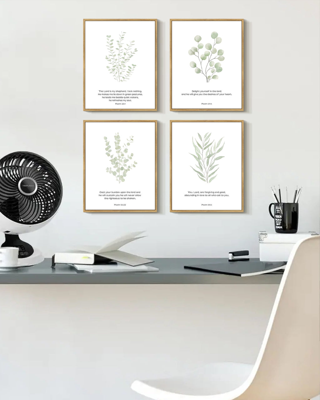 Drsoum Botanical Plant Wall Art Light Green Leaf Decor for Bedroom Living Room Bathroom Home Office 8x10in4pcs Natural Framed
