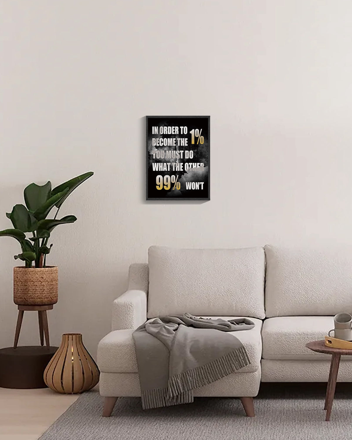 Inspirational 11x14in Black Framed Wall Art IN ORDER TO BECOME THE 1% Motivational Positive Quote Sayings Office Home Decor Prints Encouraging Posters Study
