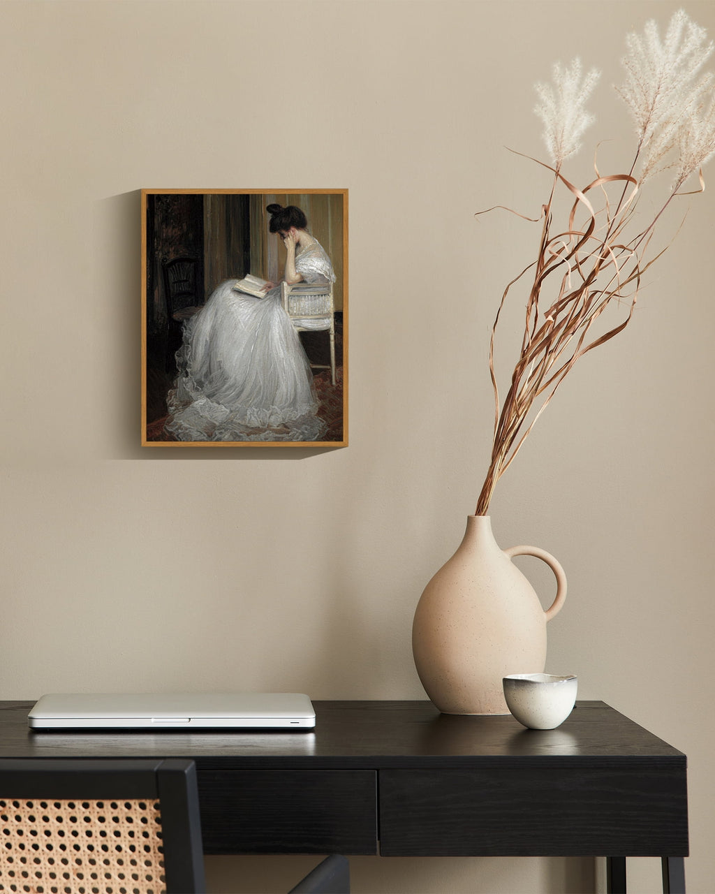 Drsoum Medieval Lady Country Room Art Classic Prints Kitchen Bathroom Office Decor - 8x10in Nature Framed