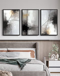 Drsoum Abstract Wall Art 16x24in3pcs Black Framed Minimalism Print Artwork for Bedroom living room Dining room Kitch
