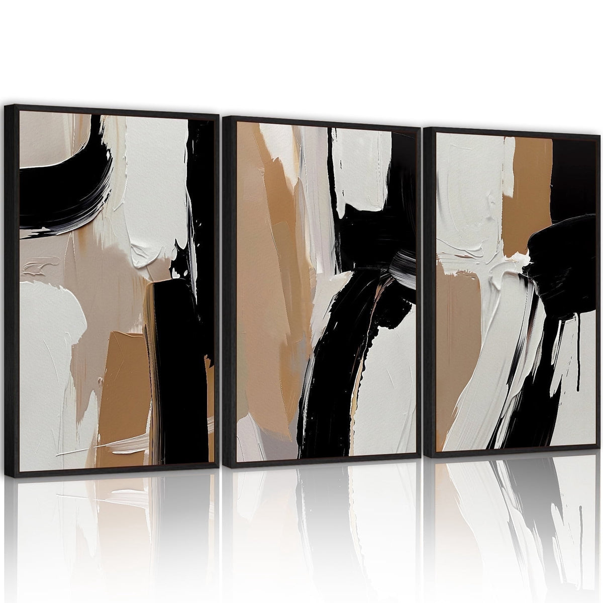 Drsoum Abstract Wall Picture Minimalism Wall Decor for Bathroom living room Office 11x14in3pcs Black Framed