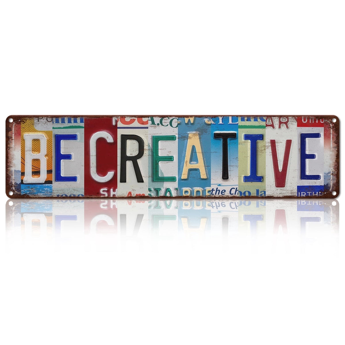 Drsoum Be Creative Vintage Metal Sign Vintage Retro License Plate Wall Decor 4x16