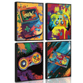 Drsoum Bedroom Game Wall Boy Gamer Room Decor Art Print Artwork for Bathroom Hallway Kitch 8x10in4pcs Black Framed