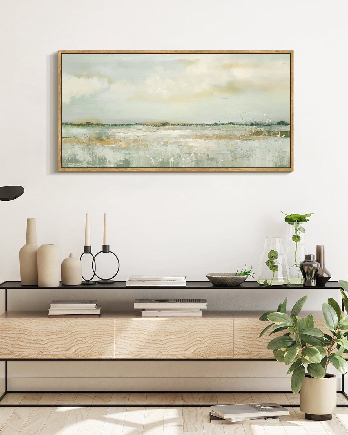 Drsoum Large 20x40in Natural Framed Black Geometry Wall Art Abstract Modern Minimalist Artwork Wall Prints Farmhouse Living room Bedroom Office Decor