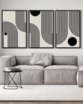 Drsoum Black Minimalism Abstract Boho Wall Art 16x24in3pcs Black Framed Bohemian Decor Ready To Hang