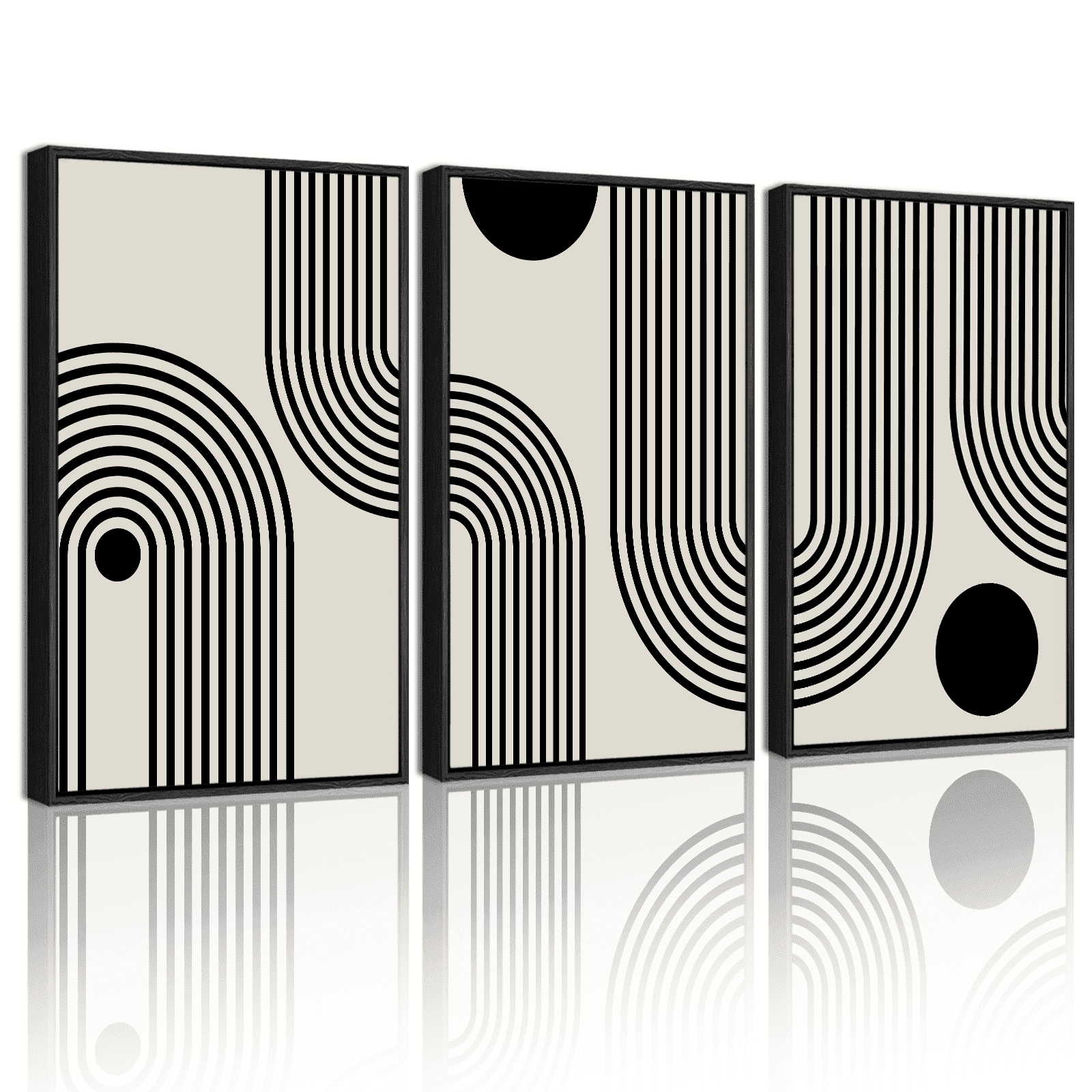 Drsoum Black Minimalism Abstract Boho Wall Art Bohemian Decor Ready To Hang 11x14in3pcs Black Framed