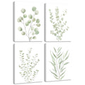 Drsoum Bohemia Wall Art Light Green Botanical Art Boho Leaf Decor for Bedroom Minimalist Prints for Office 8x10in4pcs Natural Framed