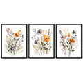 Drsoum Bohemian Flower Wall Decor for Bathroom Office Boho Leaf Artwork Ready to Hang 11x14in4pcs Black Framed