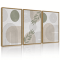 Drsoum Boho Botanical Wall Art Mid Century Modern Abstract Boho Decor Bohemian Line Wall Painting 11x14in3pcs Living Room Natural Framed