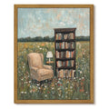 Drsoum Bookish Library Framed Canvas Wall Art 12x16 Inch