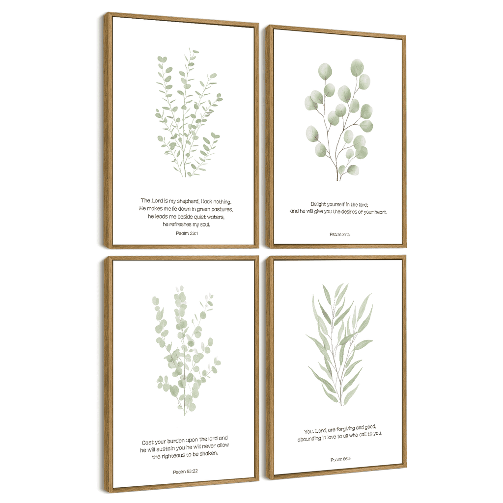 Drsoum Botanical Plant Wall Art Light Green Leaf Decor for Bedroom Living Room Bathroom Home Office 8x10in4pcs Natural Framed