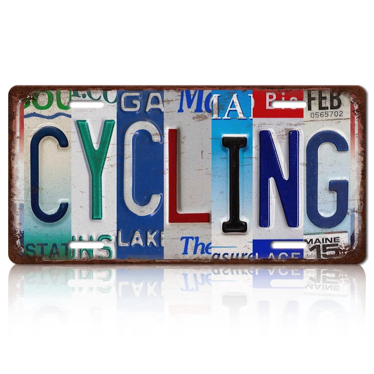 Drsoum CYCLING Vintage Metal Sign Vintage Wall Decor 6x12 Inch