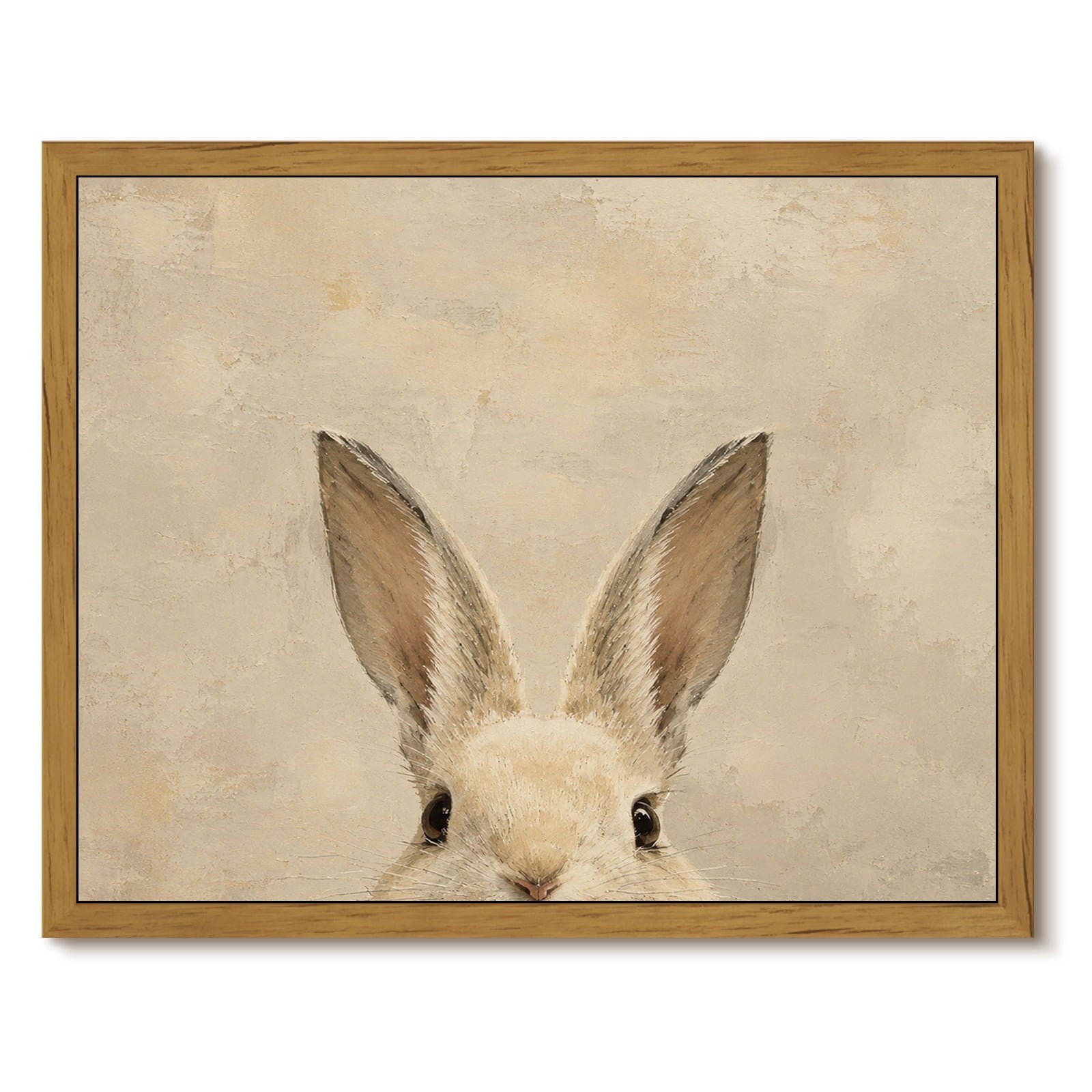Drsoum Cute Bunny Rabbit Peeking Ears Animal Wall Art Decor 12x16