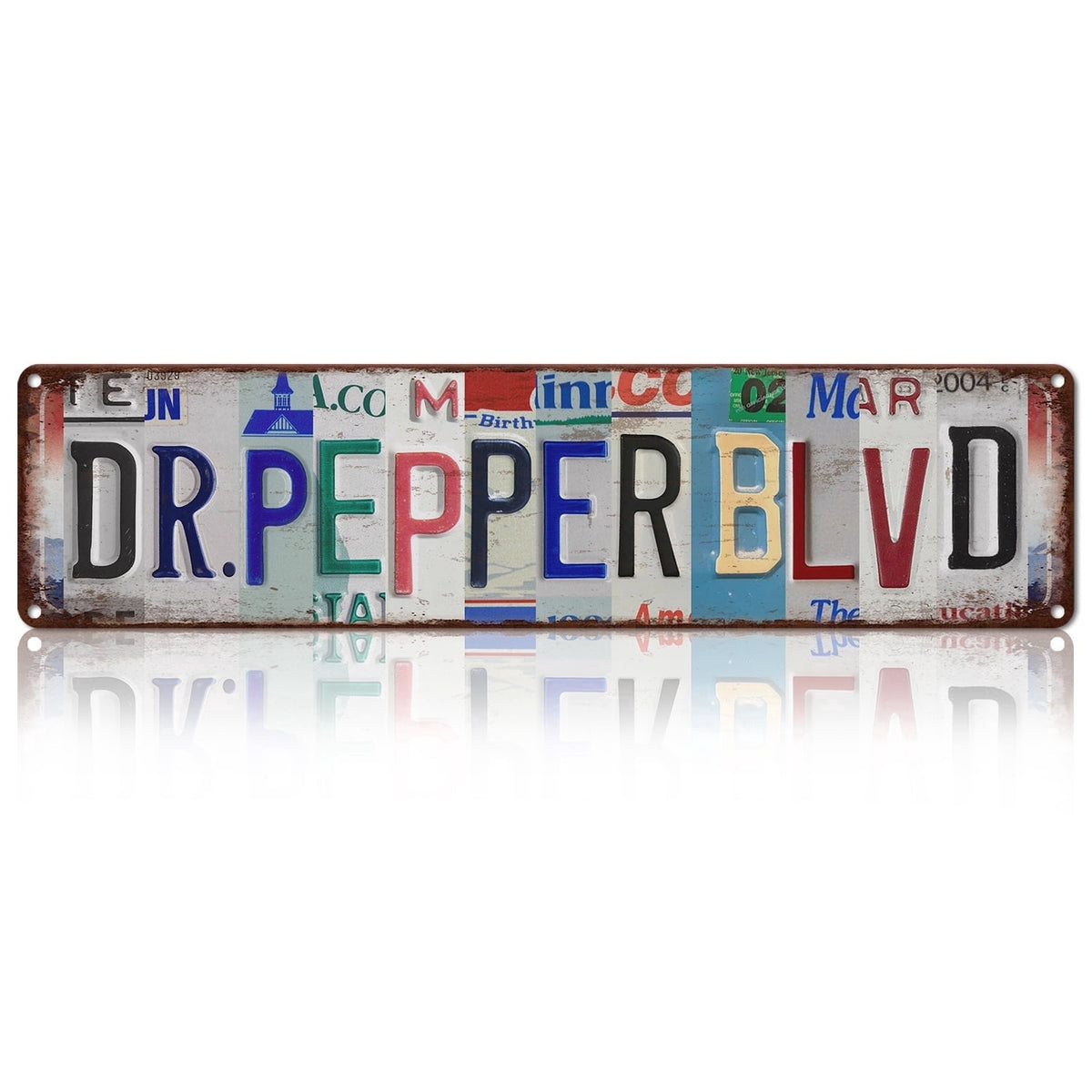 Drsoum DR. PEPPER BLVD Vintage Metal Sign Vintage Wall Decor 4x16 Inch