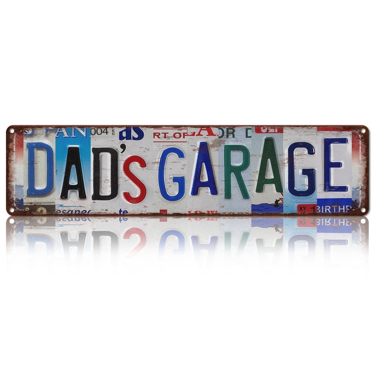Drsoum Dad's Garage Novelty Retro License Plate Vintage Metal Wall Sign 4x16 Inch Decor