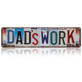 Drsoum Dads Work Tin Sign Metal Retro License Plate Wall Decor for Garage