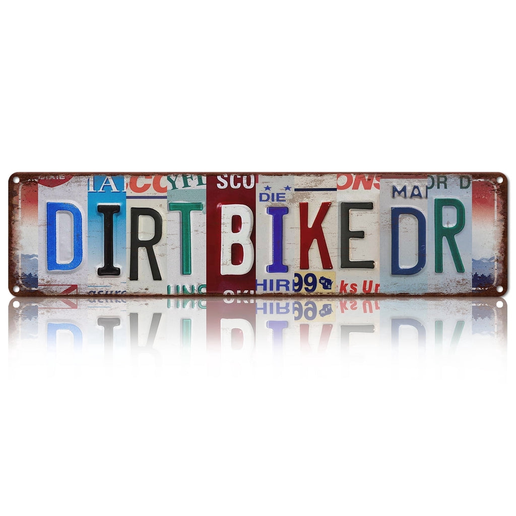 Drsoum Dirt Bike Metal Tin Sign 4x16 Inch Garage Wall Decor