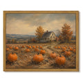 Drsoum Fall Pumpkin Patch Farmhouse Wall Art Framed Canvas Print 8x10 Inch