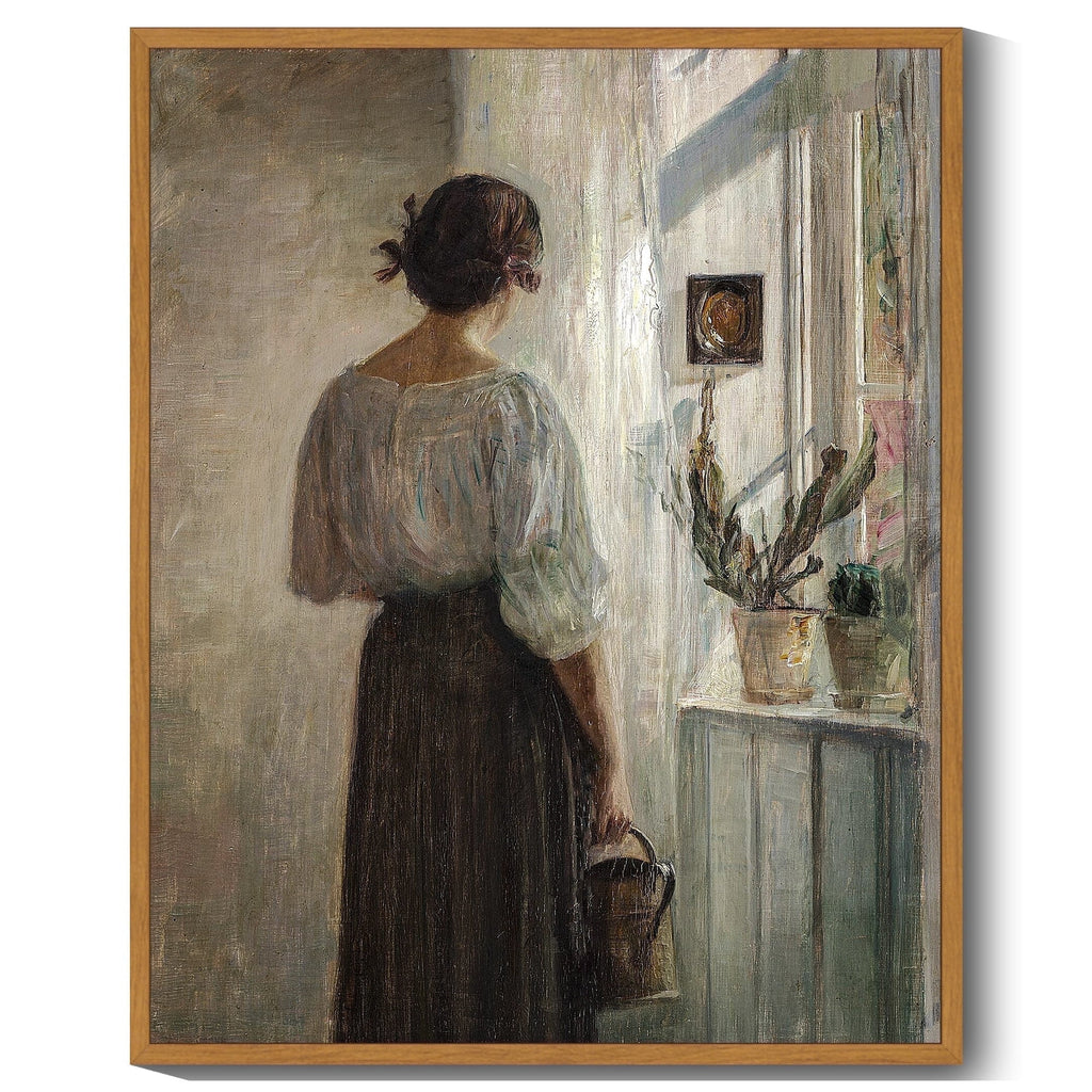Drsoum French Country Wall Art Medieval Lady Classic Prints Kitchen Bathroom Office Decor - 8x10in Nature Framed
