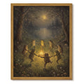 Drsoum Frog Campfire Wall Art Framed Canvas Print 8x10 Inch