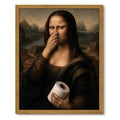 Drsoum Funny Bathroom Wall Art Mona Lisa Toilet Paper Decor 8x10
