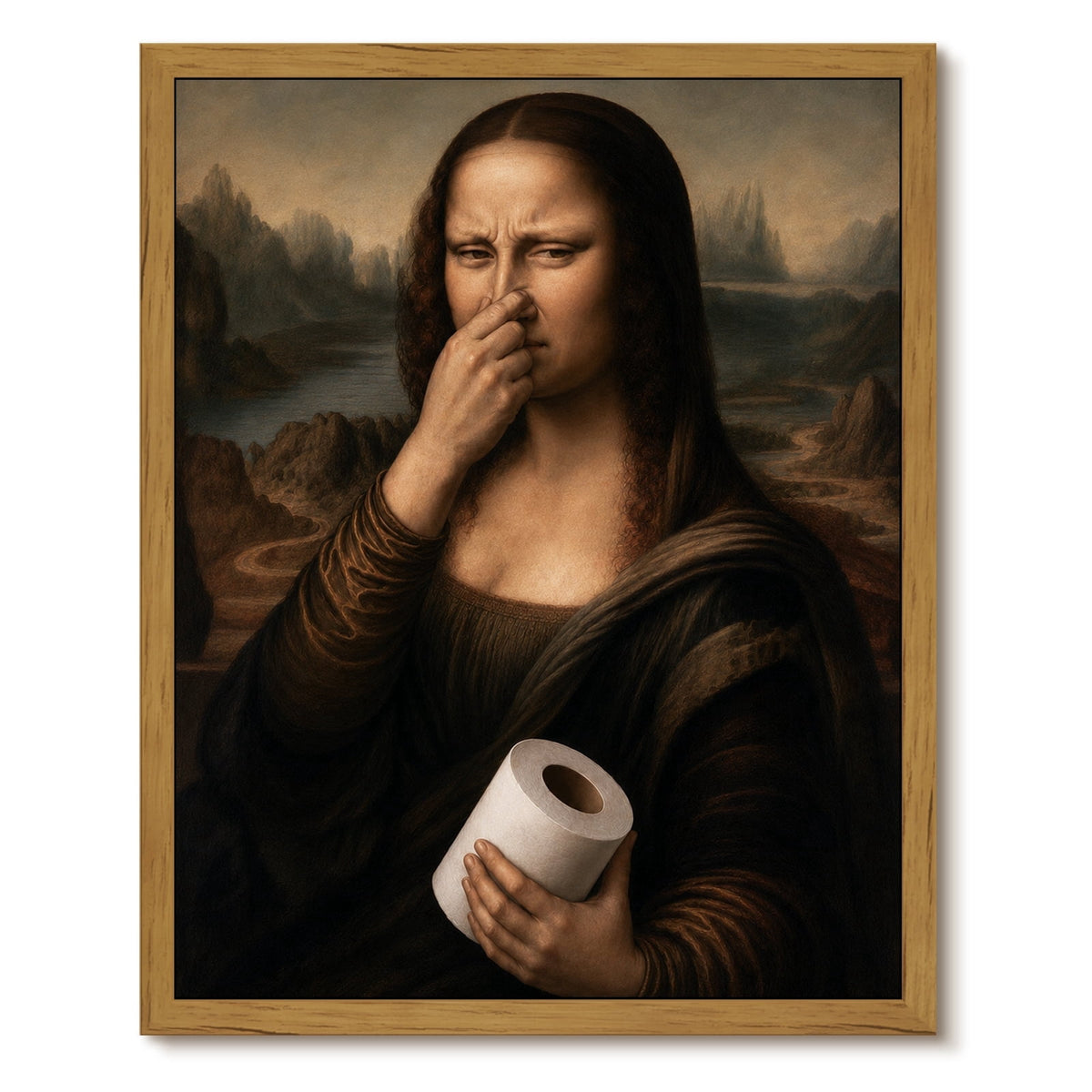 Drsoum Funny Bathroom Wall Art Mona Lisa Toilet Paper Decor 8x10