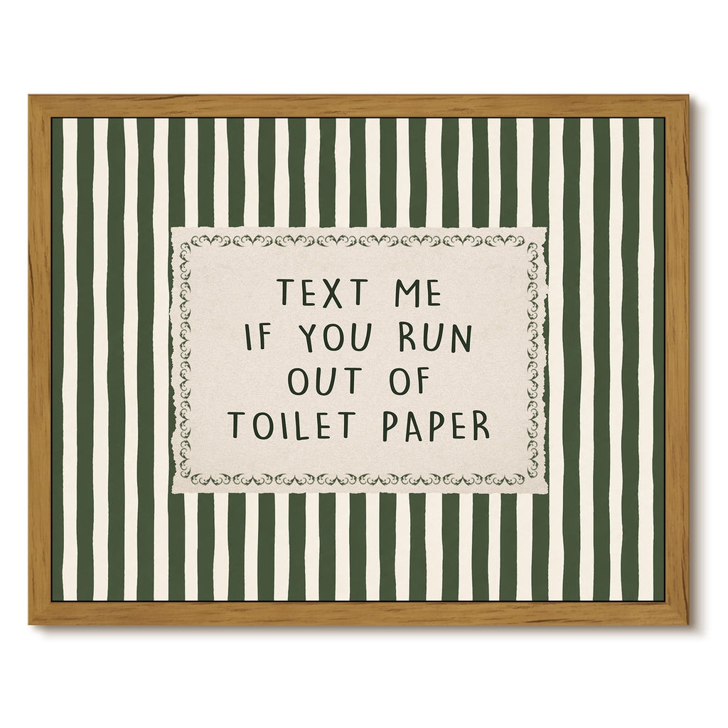 Drsoum Funny Bathroom Wall Art Toilet Paper Humor Framed Canvas 12x16