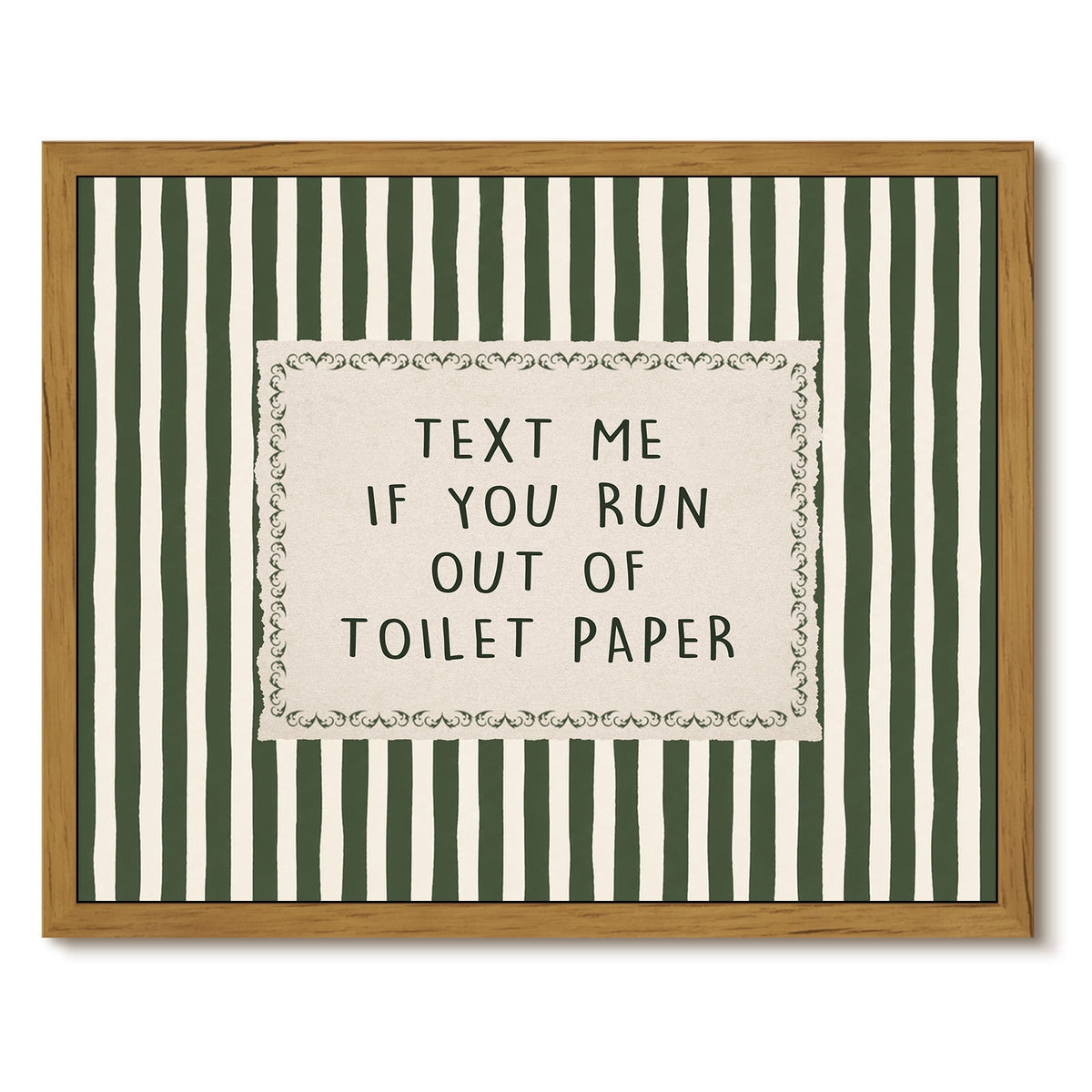 Drsoum Funny Bathroom Wall Art Toilet Paper Humor Framed Canvas 12x16